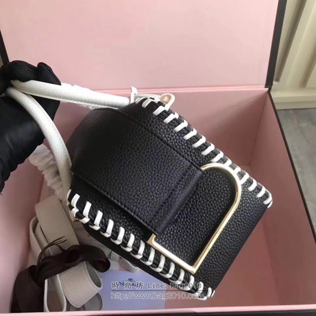 DELVAUX女包 Delvau單肩斜挎包 半手工Cool box 中號 德爾沃女手提包 手拎包 黑色編織  fcs1200